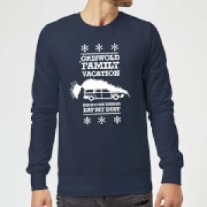 Image of National Lampoon Griswold Vacation Ugly Knit Christmas Sweatshirt - Navy - 3XL