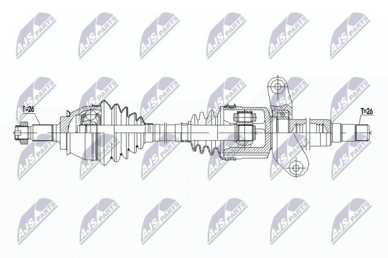 Image of NTY NPW-BM-137 Drive shaft Automatic Transmission, Front Axle Right Drive Shaft (13)