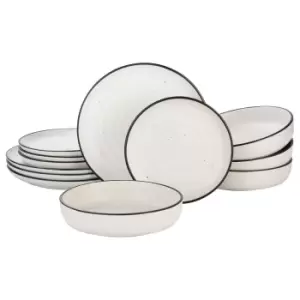 Image of The Waterside 12 Piece Speckle Dinner Set - Multicoloured
