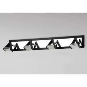 Image of Spot Filippo 4 LED bulbs 20W 3000K, 1750lm, matt black/polished chrome