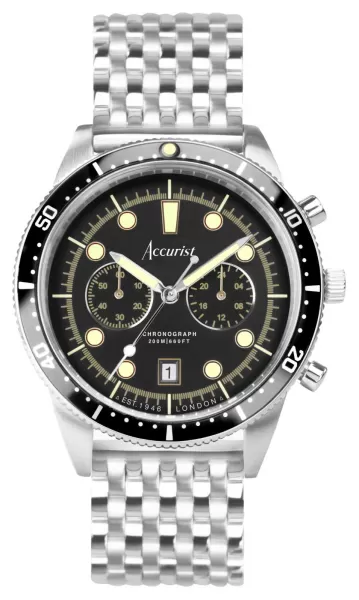 Image of Accurist 72005 Dive Mens Chronograph Black Dial Watch