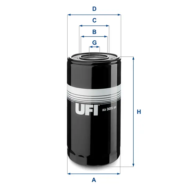 image of UFI 23.305.00 Oil Filter Oil Spin-On