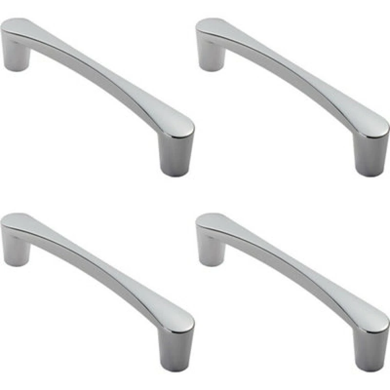Image of Loops 4x Curved D Shape Pull Handle 146 x 18.5mm 128mm Fixing Centres Polished Chrome Multi unisex