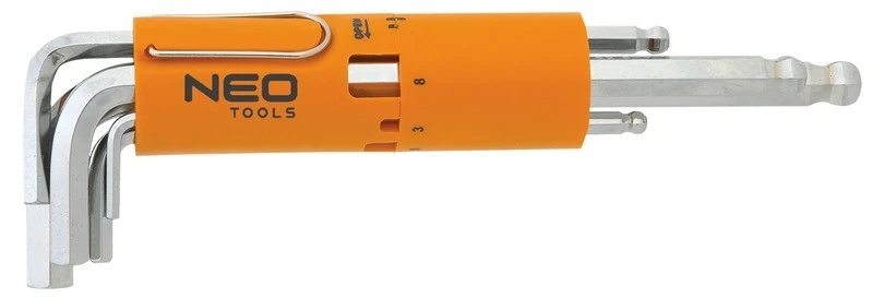 Image of NEO TOOLS 09-523 Angled Screwdriver Set Number of tools: 8, Chrome Vanadium Steel, Spanner Size: 6,8,10 mm Chrome Vanadium Steel Angled Screwdriver Se