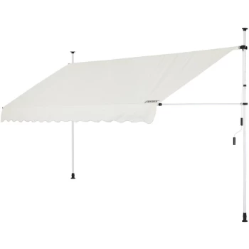 Image of Clamp Awning Telescopic Balcony Canopy 150 - 400cm Retractable Sunshade Beige, 400cm (de)