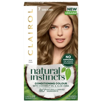 image of Clairol Natural Instincts Semi-Permanent No Ammonia Vegan Hair Dye 177ml (Various Shades) - 7 Dark Blonde