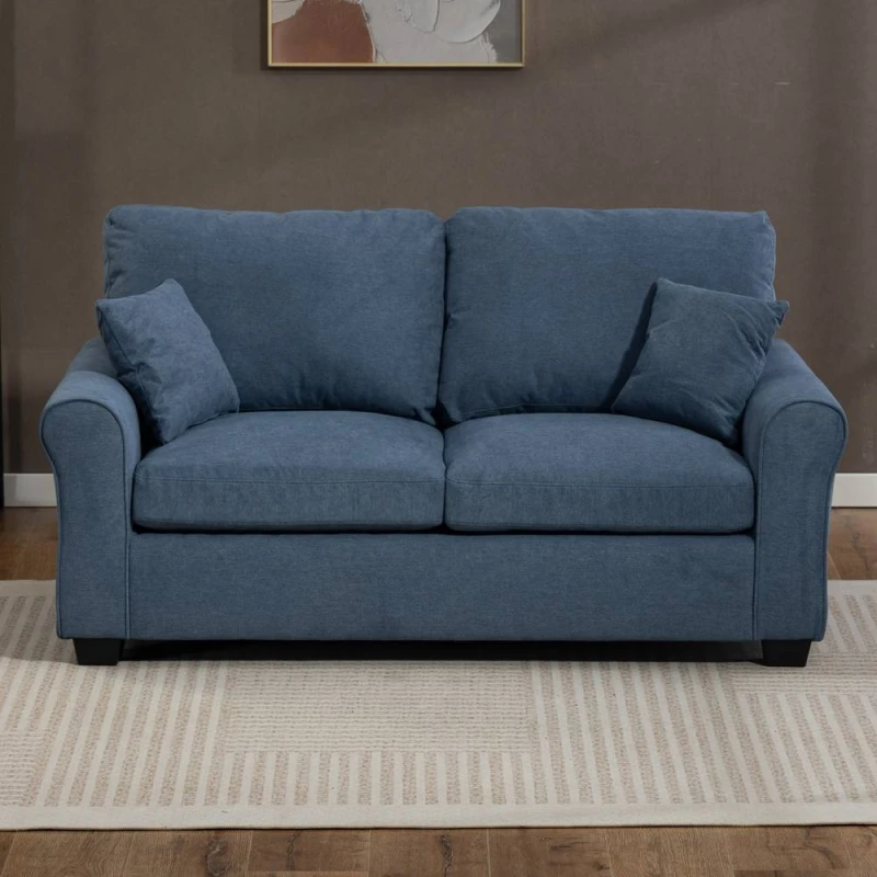 Image of Artemis Home Lewiston Fabric Pull Out Sofabed in Light Blue Size: 3 Seater Light Blue Unisex 3 Seater