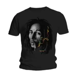 image of Bob Marley - Rasta Smoke Unisex XX-Large T-Shirt - Black