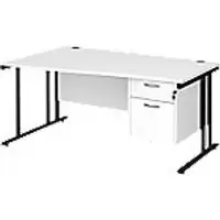 image of Dams International Wave Desk MC16WLP2KWH 1,600 x 725 x 800 - 990 mm