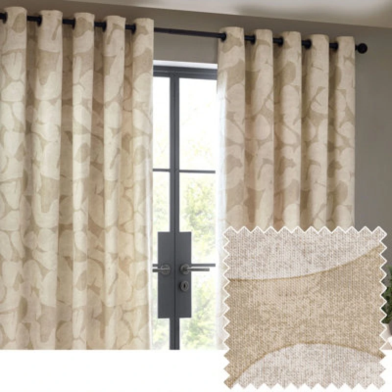 Image of Brinn Abstract Curtains Natural, Natural / 168 x 183cm