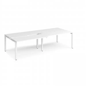 image of Adapt II Sliding top Double Back to Back Desk s 2800mm x 1200mm - White