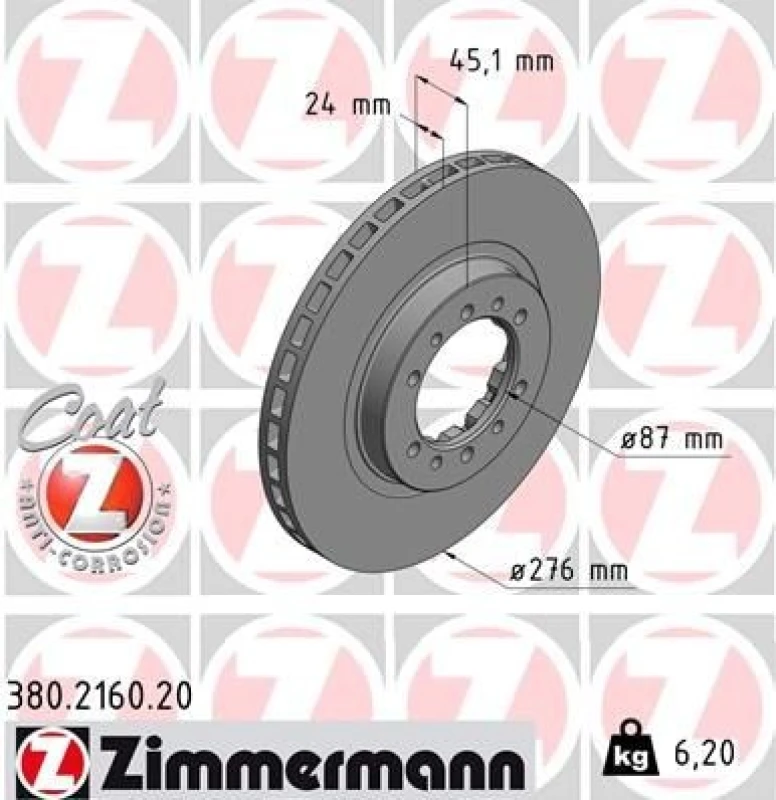 Image of ZIMMERMANN Brake disc ZIMMERMANN 380.2160.20