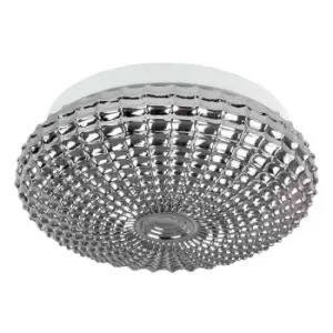 image of Netlighting Merano Esquimalt 2 Light Bathroom Ceiling Light Smoke Chrome Glass W