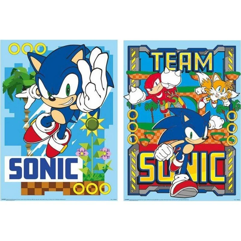 Image of Sonic the Hedgehog Poster Pack of 2 Multi unisex