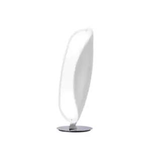 Image of Pasion Table Lamp 2 Light E27, Gloss White/White Acrylic/Polished Chrome, CFL Lamps INCLUDED