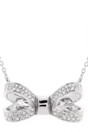 image of Ted Baker Ladies Silver Plated Olira Opulent Pave Bow Necklace TBJ1560-01-02