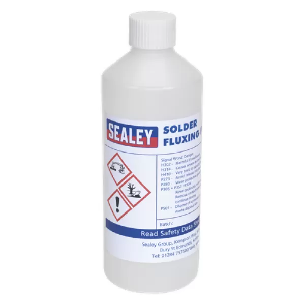 image of Genuine SEALEY SOLFLUX Solder Fluxing Fluid 500ml Bottle