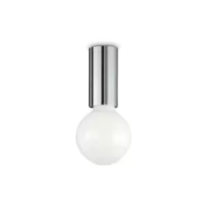 image of Small Chrome Metal Ceiling Light 1 bulb 10cm