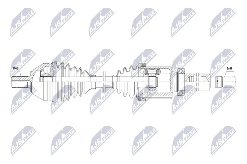 Image of NTY NPW-FR-177 Drive shaft Automatic Transmission, Front Axle Right Drive Shaft (13)