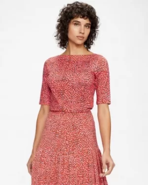 Image of Ted Baker Fitted Printed Jersey T-Shirt