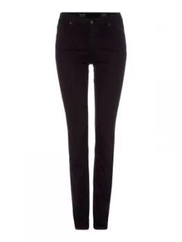 image of AG Jeans Black Mid Rise Skinny Jeans Black