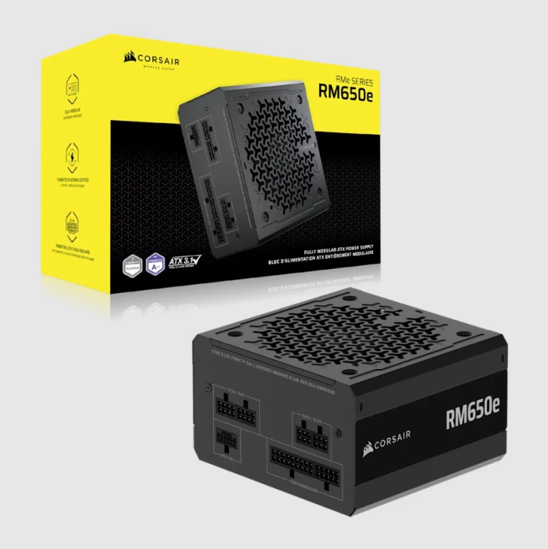 Image of CORSAIR RM650e Fully Modular 80 PLUS Gold ATX 650W Power Supply - CP-9020302-UK