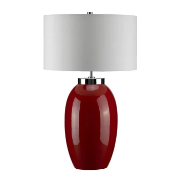 Image of Victor 1 Light Large Table Lamp - Red, E27