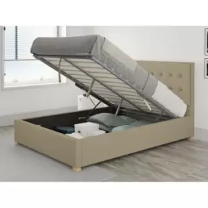 Image of Presley Ottoman Upholstered Bed, Eire Linen, Natural - Ottoman Bed Size Double (135x190)