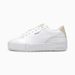 Image of PUMA Cali Sport Clean Womens Trainers, White/Shifting Sand Size 6 Shoes