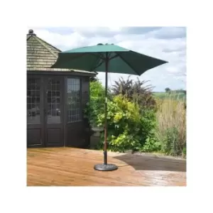 image of 2.3m Wooden Garden Parasol 36mm Shaft & Pulley - Green