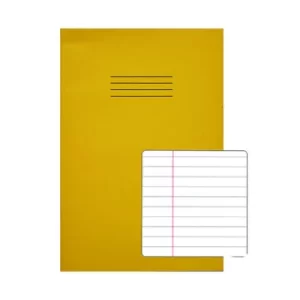 image of Rhino Exercise Book 8mm Ruled 80 Pages A4 Yellow (Pack of 50) VC48472