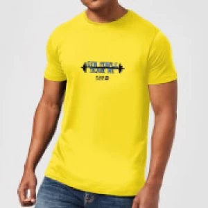 Image of Plain Lazy Gym People Scare Me Mens T-Shirt - Yellow - M