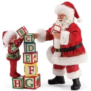 Image of Building Blocks Santa Figurine