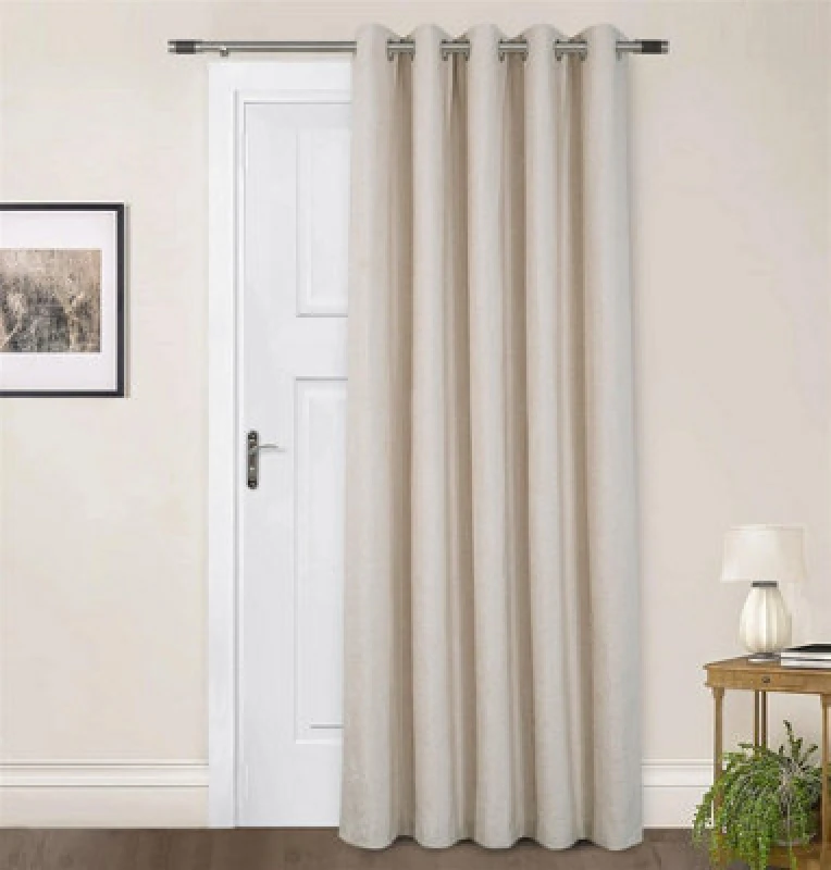 Image of Sundour Amberley Chenille Eyelet Door Curtain Cream