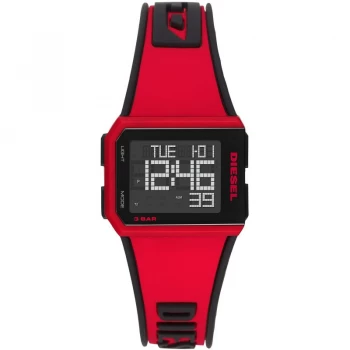 Image of Diesel Black And Red 'Chopped' Fashion Watch - DZ1923
