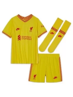 Image of Nike Liverpool Fc 3rd Little Kids 21/22 Kit, Yellow, Size L