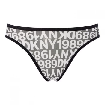 Image of DKNY Mesh Logo Bikini Briefs - Black St Logo