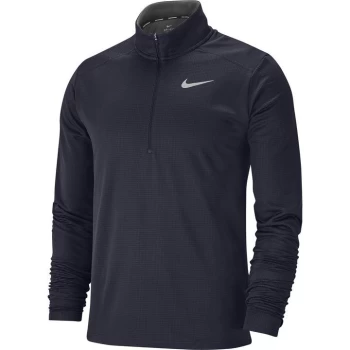 Image of Nike Half Zip Core Long Sleeve Running Top Mens - Obsidian