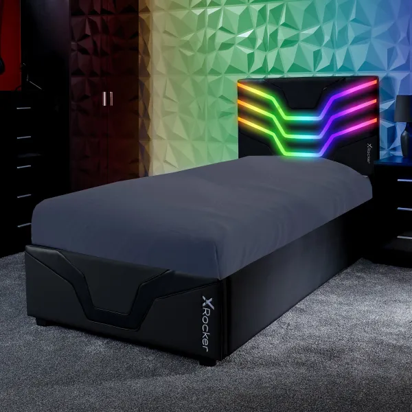 Image of X Rocker Cosmos RGB Single Gaming Ottoman Bed In Box with Neo Motion LED Black