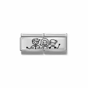 image of Classic Double Engraved Steel Silver Custom Family Little Boy Link 330710/34