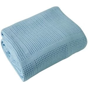 image of Clair de Lune Cellular Cot Bed Blanket - Blue