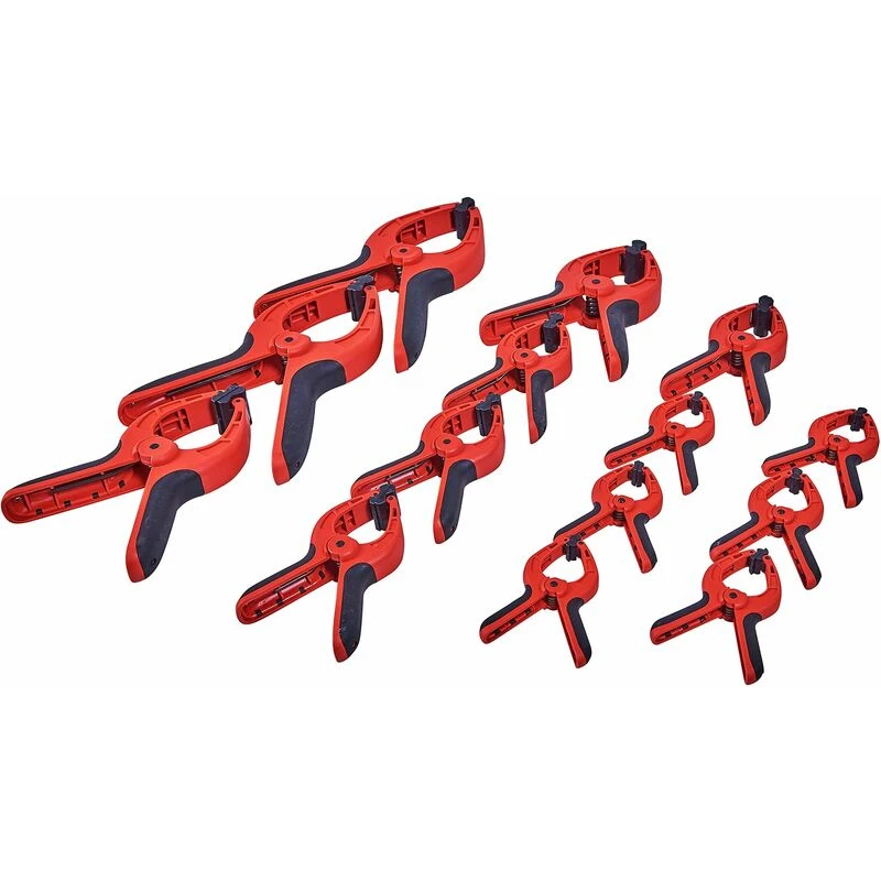 Image of Amtech 14Pc Spring Quick Grip Clamps Wood Work Carpentry Clamp 75mm - 200mm