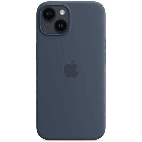 Image of Apple - Back cover for mobile phone - MagSafe compatibility - silicone - storm blue - for iPhone 14 MW5T3ZM/A