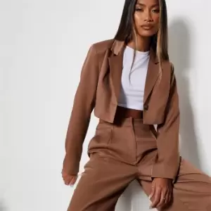 Image of I Saw It First Single Breasted Crop Blazer - Neutral