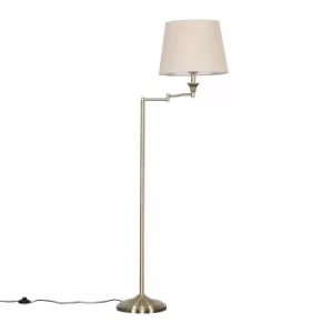 Sinatra Brass Floor Lamp with Beige Aspen Shade