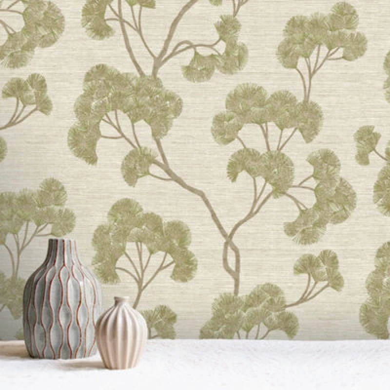 Image of Rasch Sumatra Ginkgo Leaf Green Wallpaper