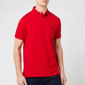 Image of Polo Ralph Lauren Mens Custom Slim Fit Mesh Polo Shirt - Red - L