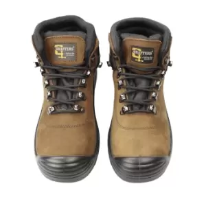 Image of Grafters Mens Super Wide EEEE Fitting Safety Boots (9 UK) (Dark Brown)