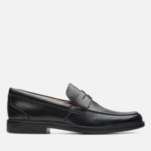 Image of Clarks Mens Un Aldric Step Leather Loafers - Black - UK 10
