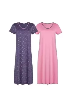 image of 2 Pack V-Neck Nightdressess